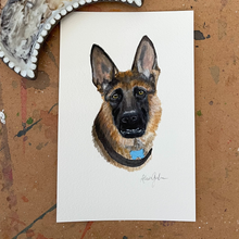 Load image into Gallery viewer, 5 x 7 Custom Watercolor Pet Portrait
